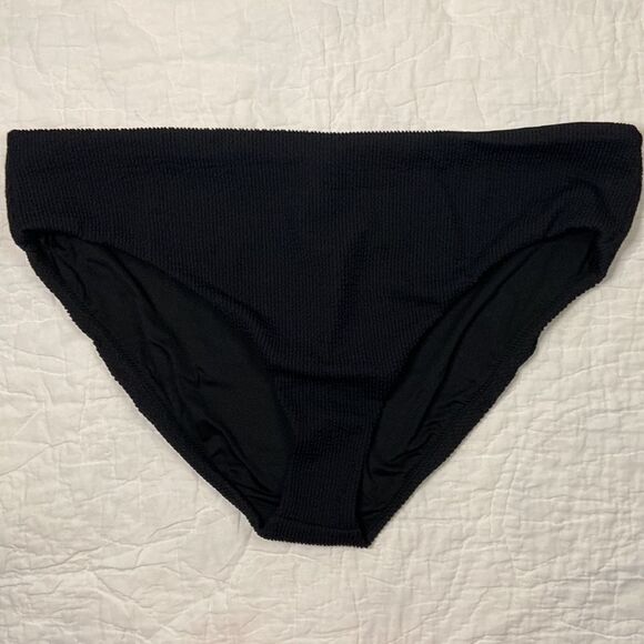 NWT J.Crew Scrunchie high-rise bikini bottom in black size 3X - Picture 1 of 7